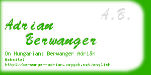adrian berwanger business card